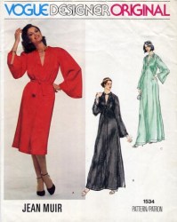 1534 VOGUE JEAN MUIR FLUID FLARE LONGER LONG SLEEVE  DRESS 3 LENGTHS PATTERN 16